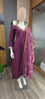 Purple Taara Anarkali Set