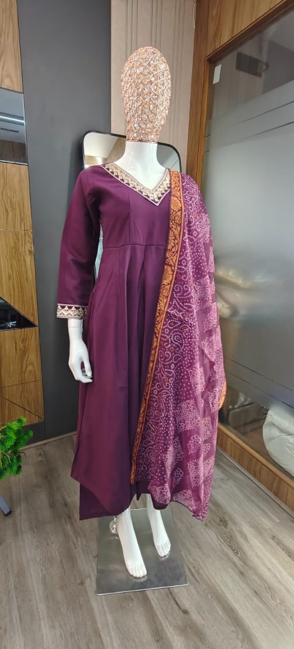 Purple Taara Anarkali Set