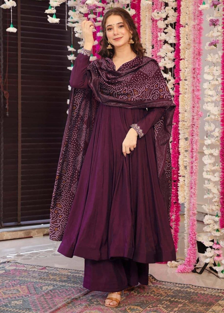 Purple Taara Anarkali Set