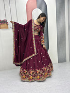 Designer Chinon Lehenga Set