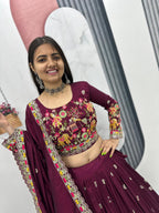 Designer Chinon Lehenga Set