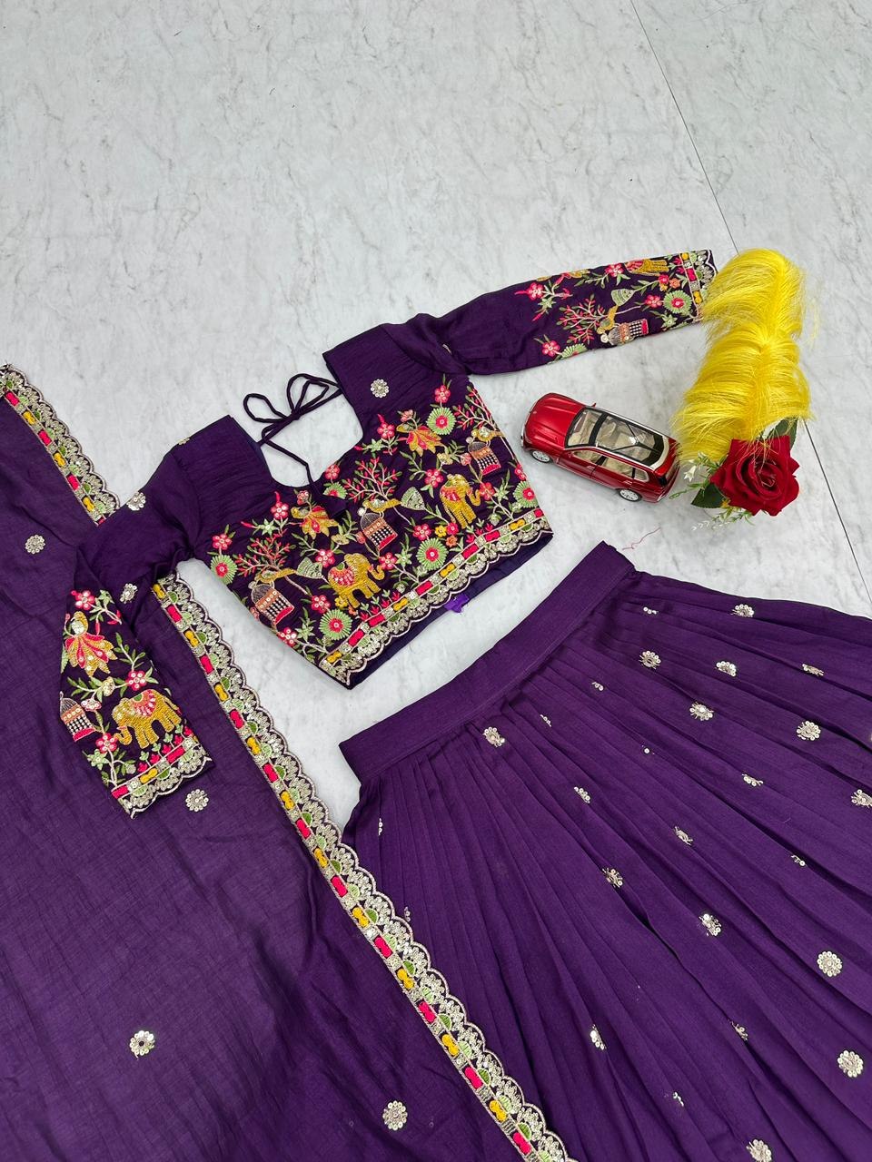 Designer Chinon Lehenga Set