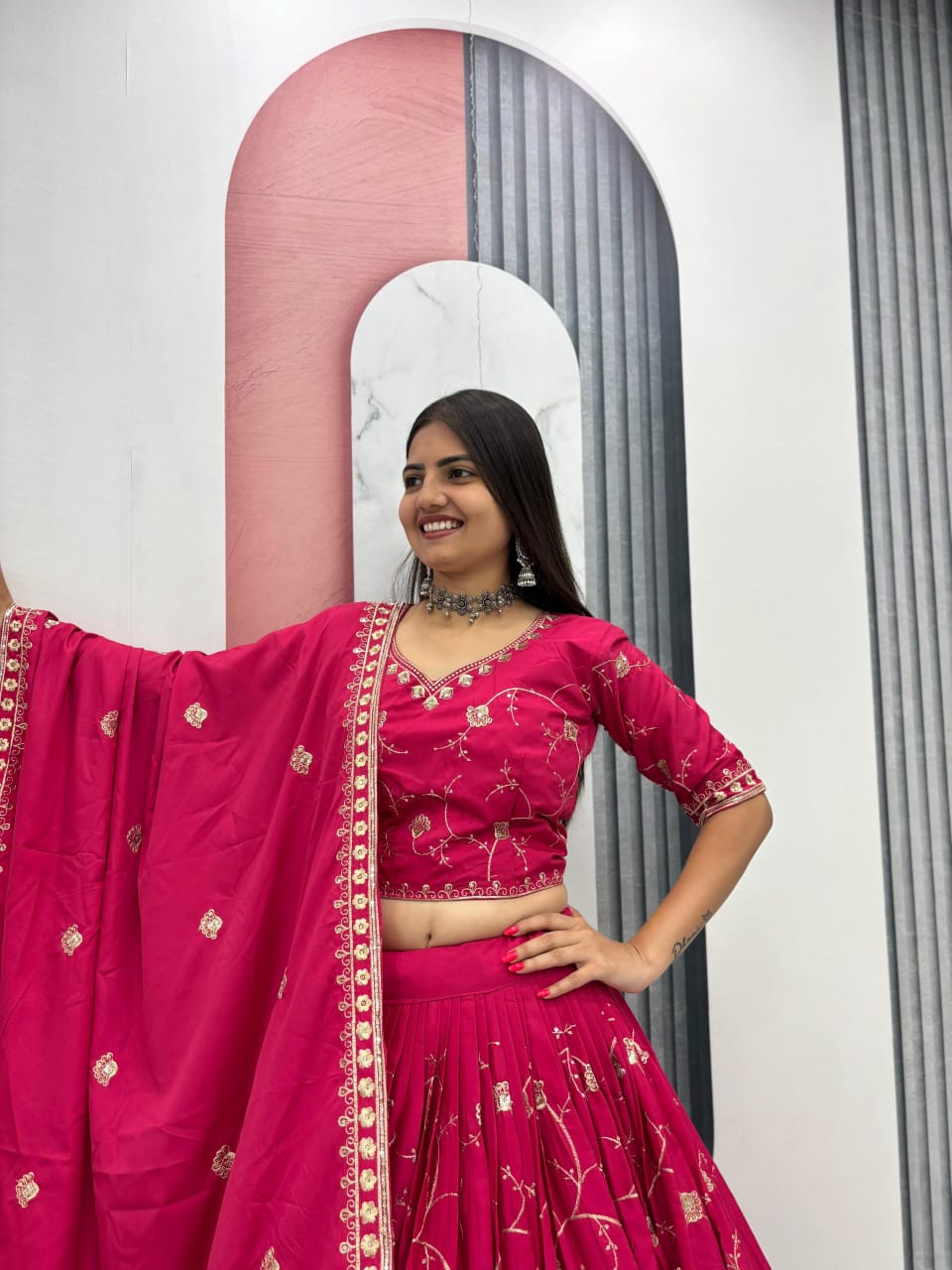 Luxury Crepe Silk Lehenga