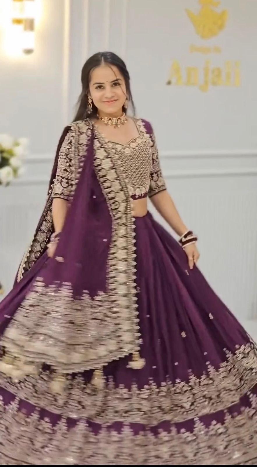 Elegant Chinon Lehenga Set