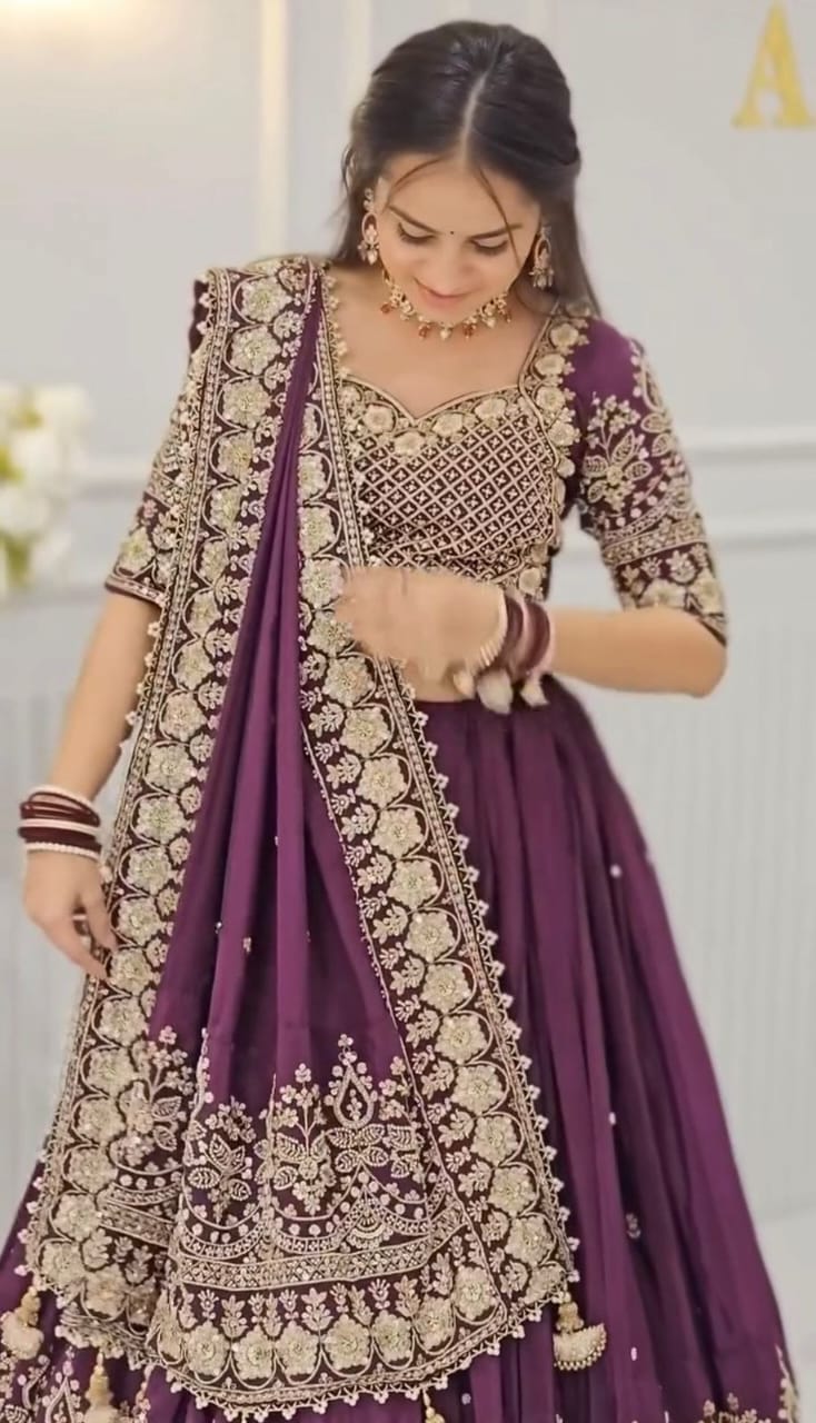 Elegant Chinon Lehenga Set