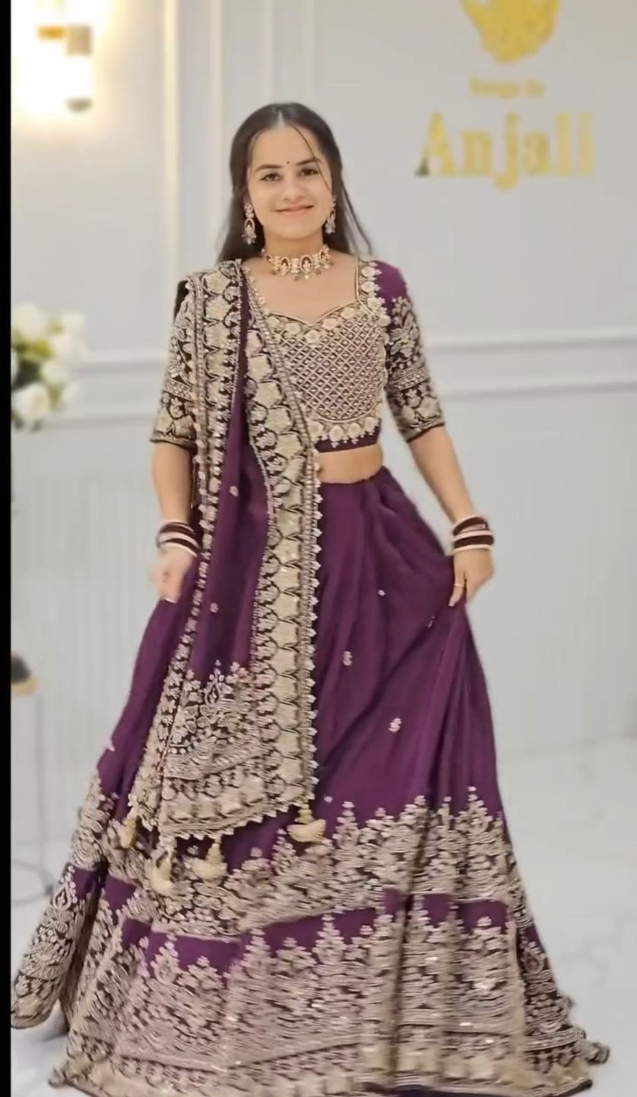 Elegant Chinon Lehenga Set