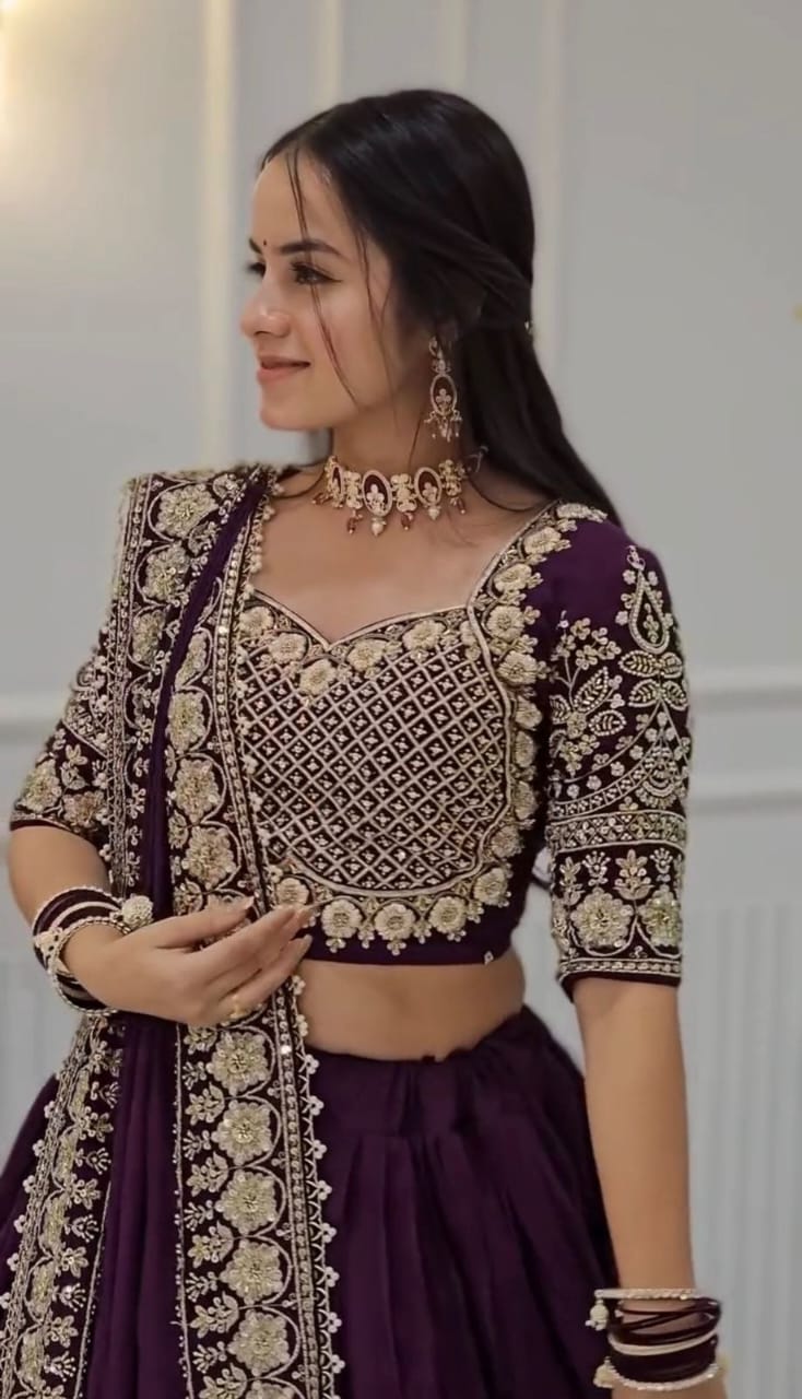 Elegant Chinon Lehenga Set