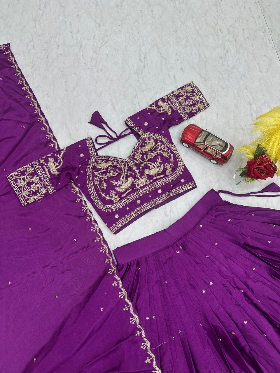 Heavy Embroidery Chinon Lehenga