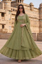 Art Silk Anarkali Gown Set