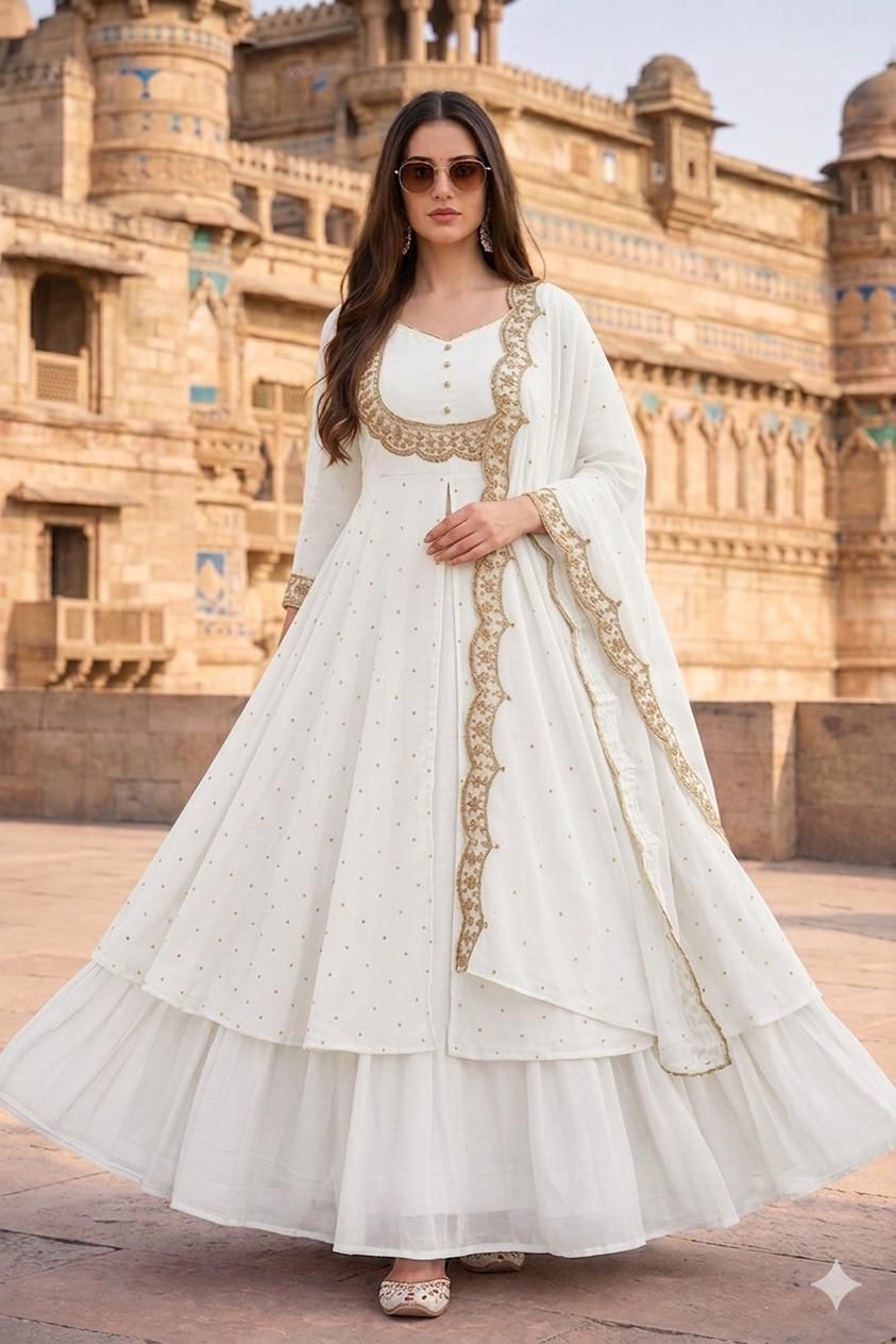 Art Silk Anarkali Gown Set