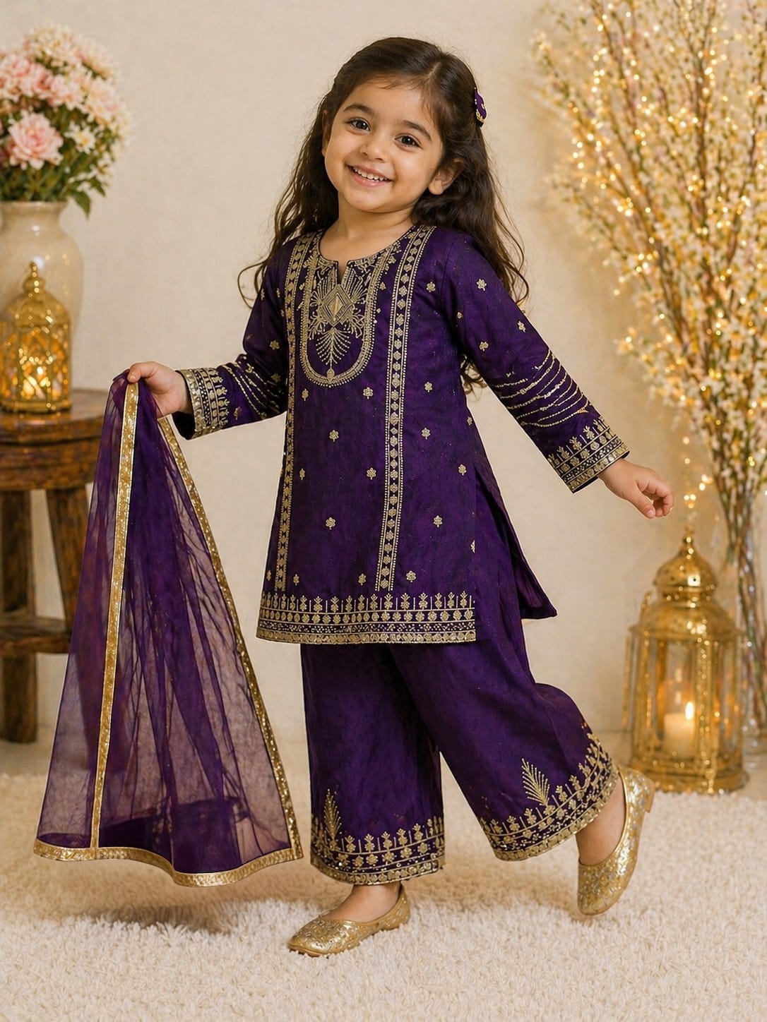 Kids Fendy Silk Palazzo Set