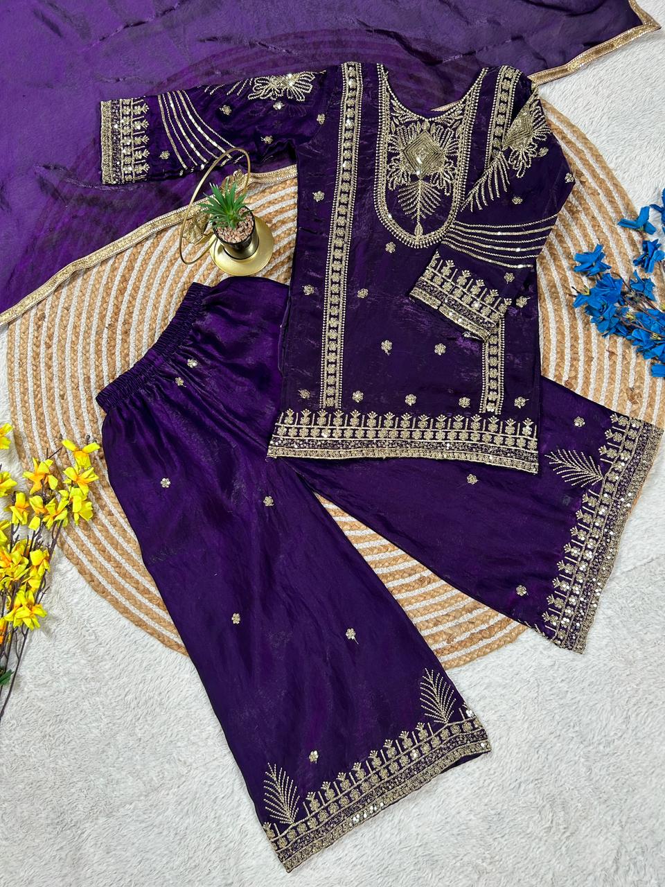 Kids Fendy Silk Palazzo Set