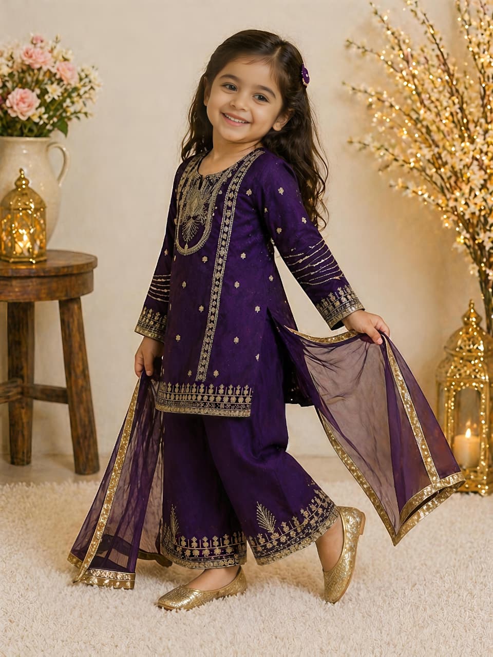 Kids Fendy Silk Palazzo Set