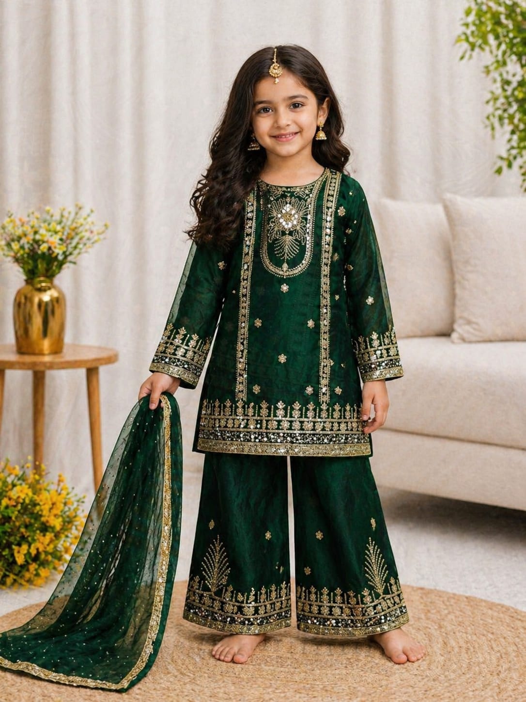 Kids Fendy Silk Palazzo Set