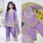 Kids Embroidered Silk Set