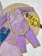 Kids Embroidered Silk Set