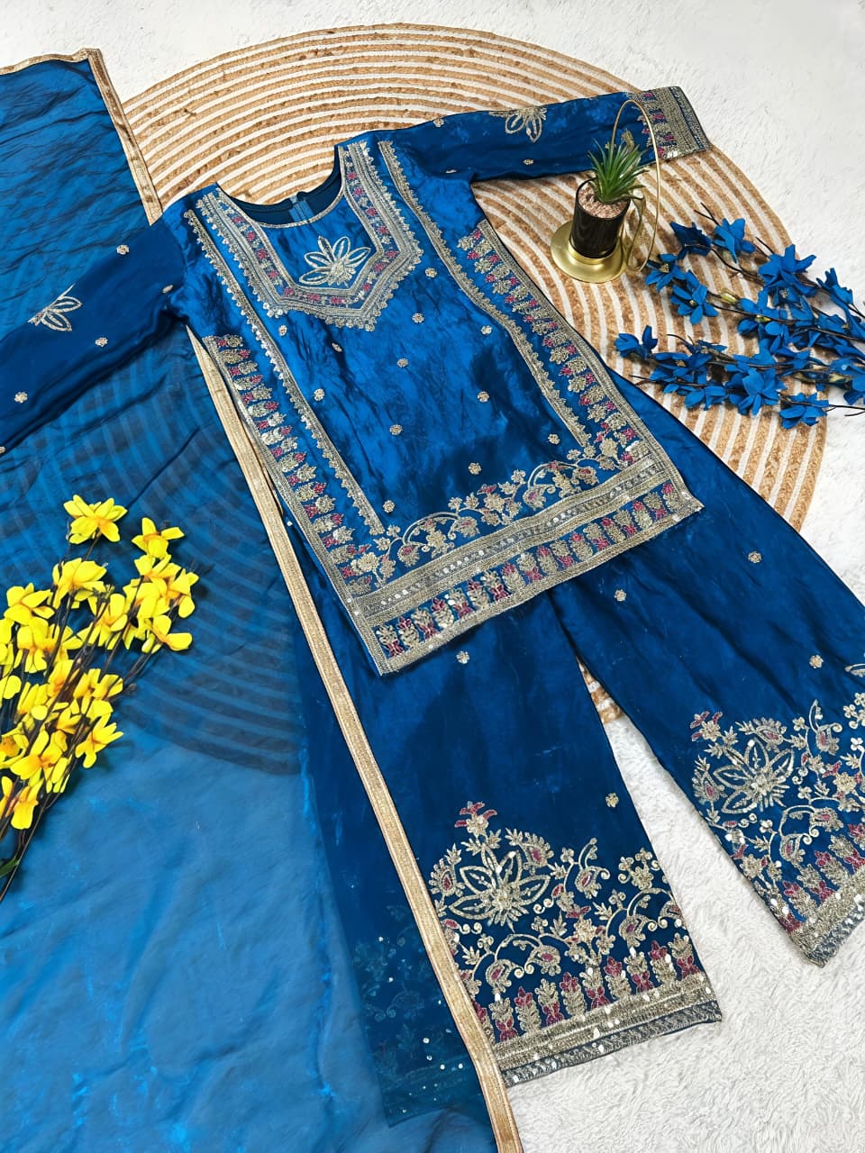 Kids Premium Silk Palazzo Set