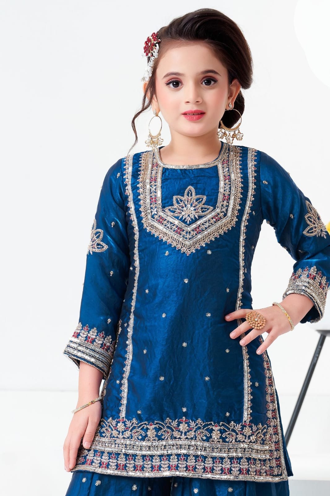 Kids Premium Silk Palazzo Set