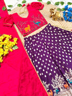Kids Tissue Silk Lehenga Set