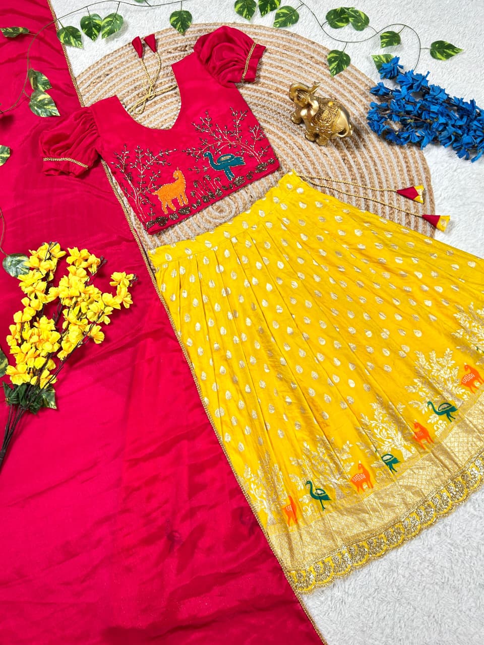 Kids Tissue Silk Lehenga Set
