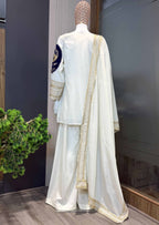 Off-White Velvet Palazzo Set