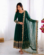 Embroidered Georgette Gown Set