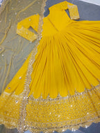 Embroidered Georgette Gown Set