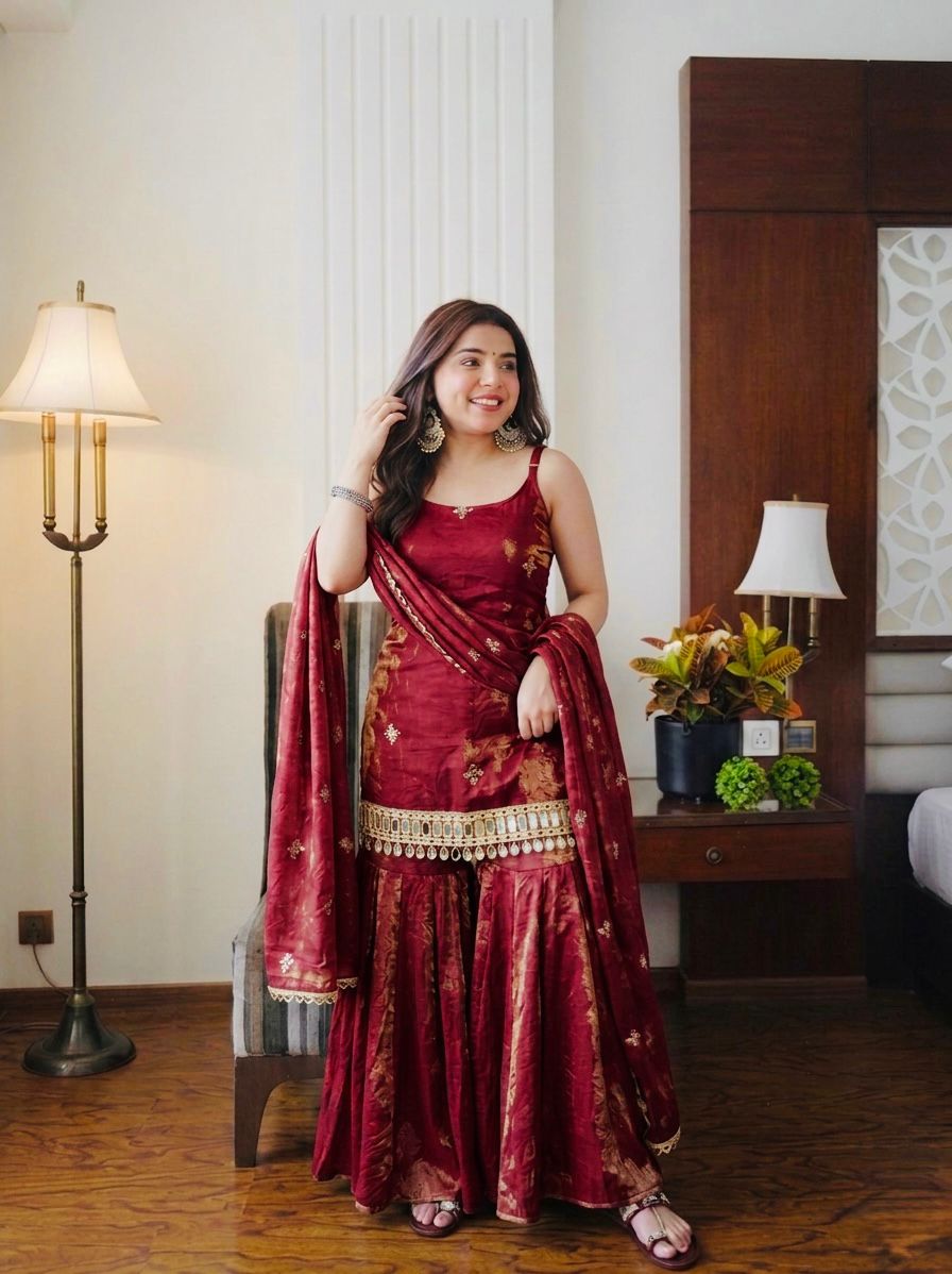 Mirror Work Sharara Set