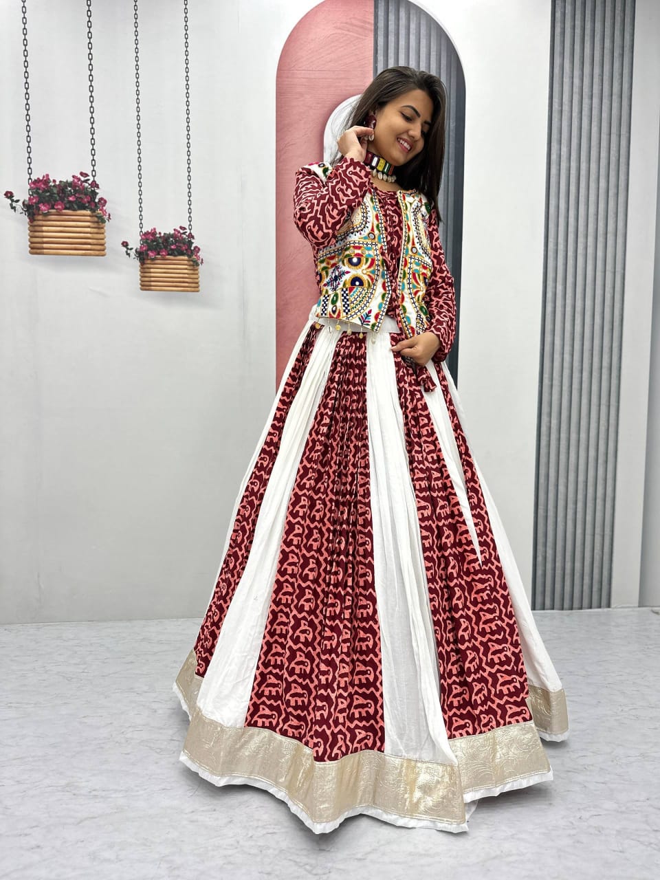 Women's Gamathi Work Pure Cotton Lehenga Set – Festival Collection