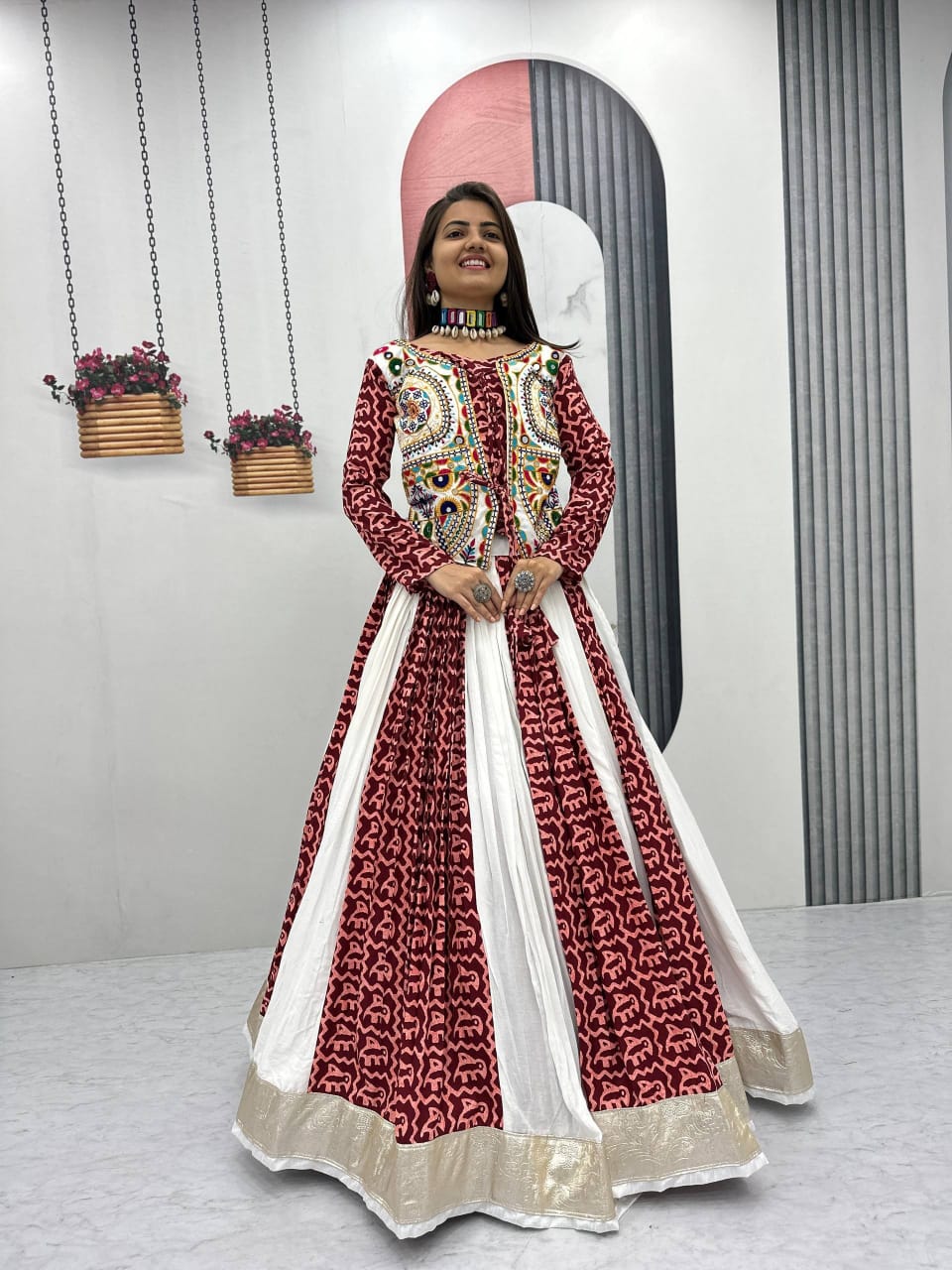 Women's Gamathi Work Pure Cotton Lehenga Set – Festival Collection