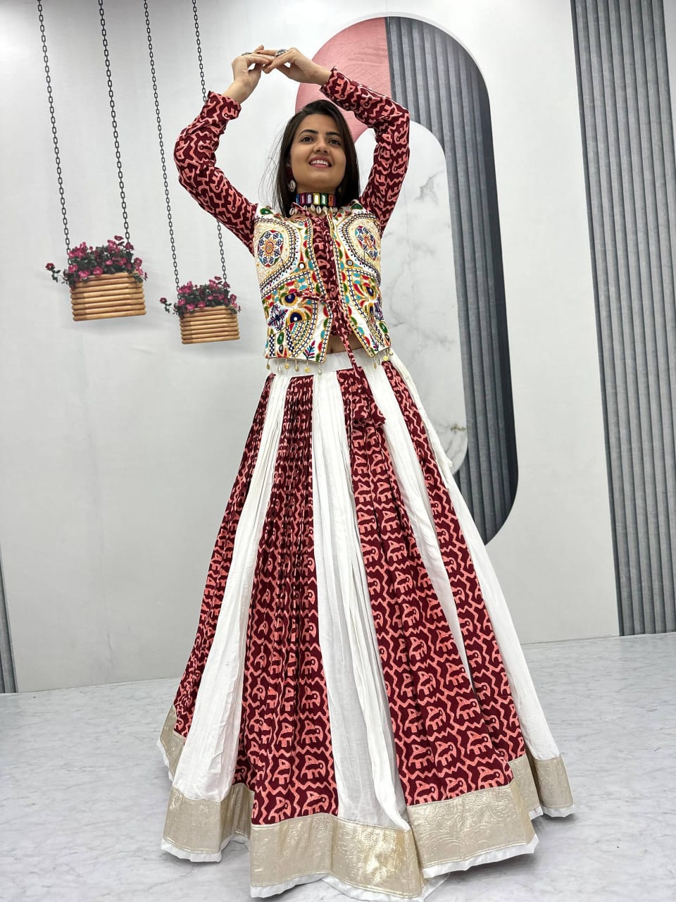 Women's Gamathi Work Pure Cotton Lehenga Set – Festival Collection