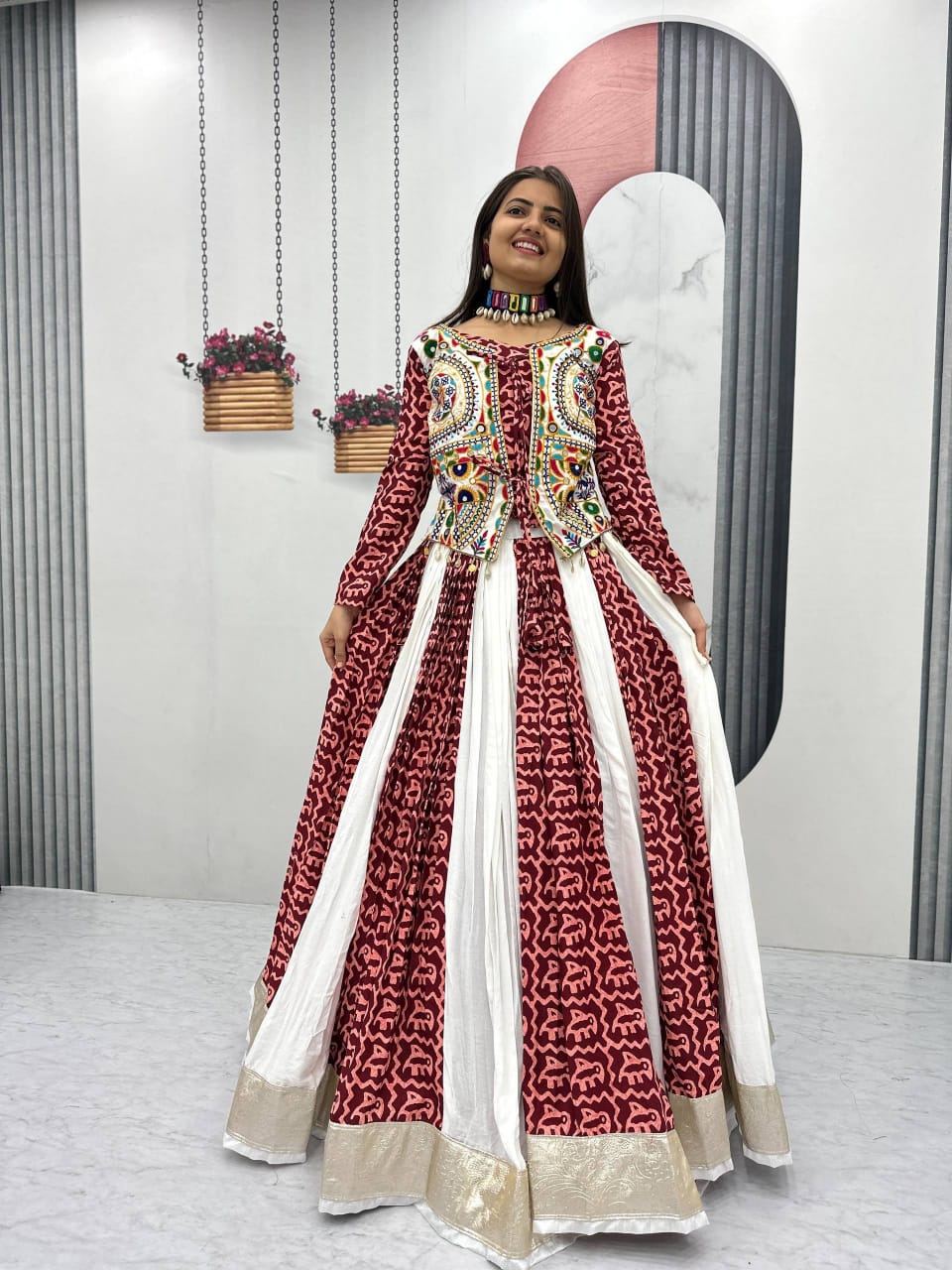 Women's Gamathi Work Pure Cotton Lehenga Set – Festival Collection