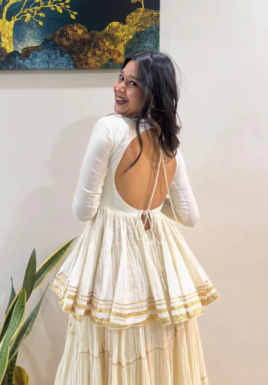 Jency Creation Women's Pure Cotton Kediyu Lehenga Set – 12 Meter Flair