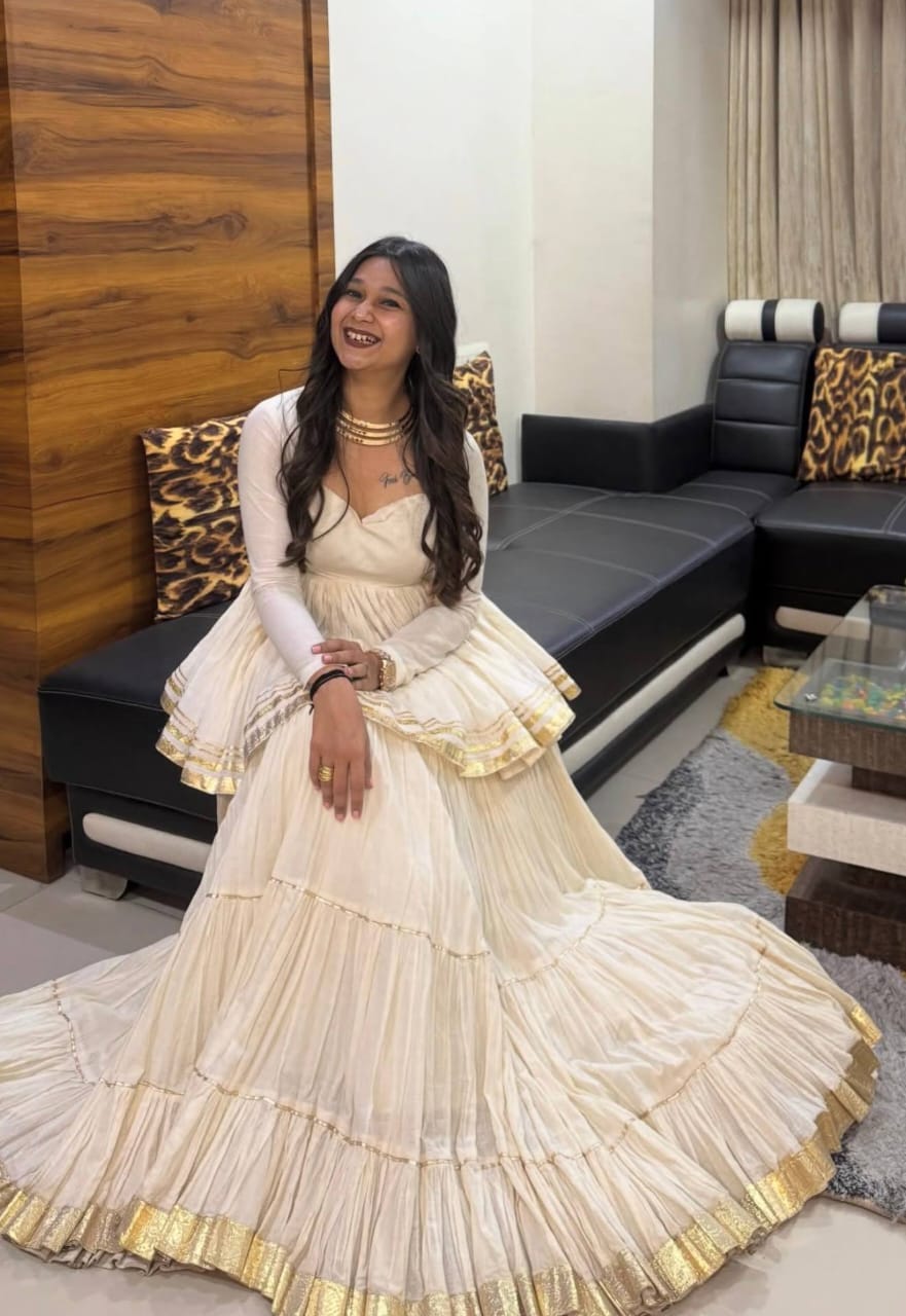 Jency Creation Women's Pure Cotton Kediyu Lehenga Set – 12 Meter Flair