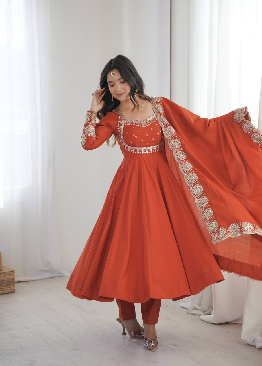 Festive & Wedding Wear Embroidered Anarkali Set
