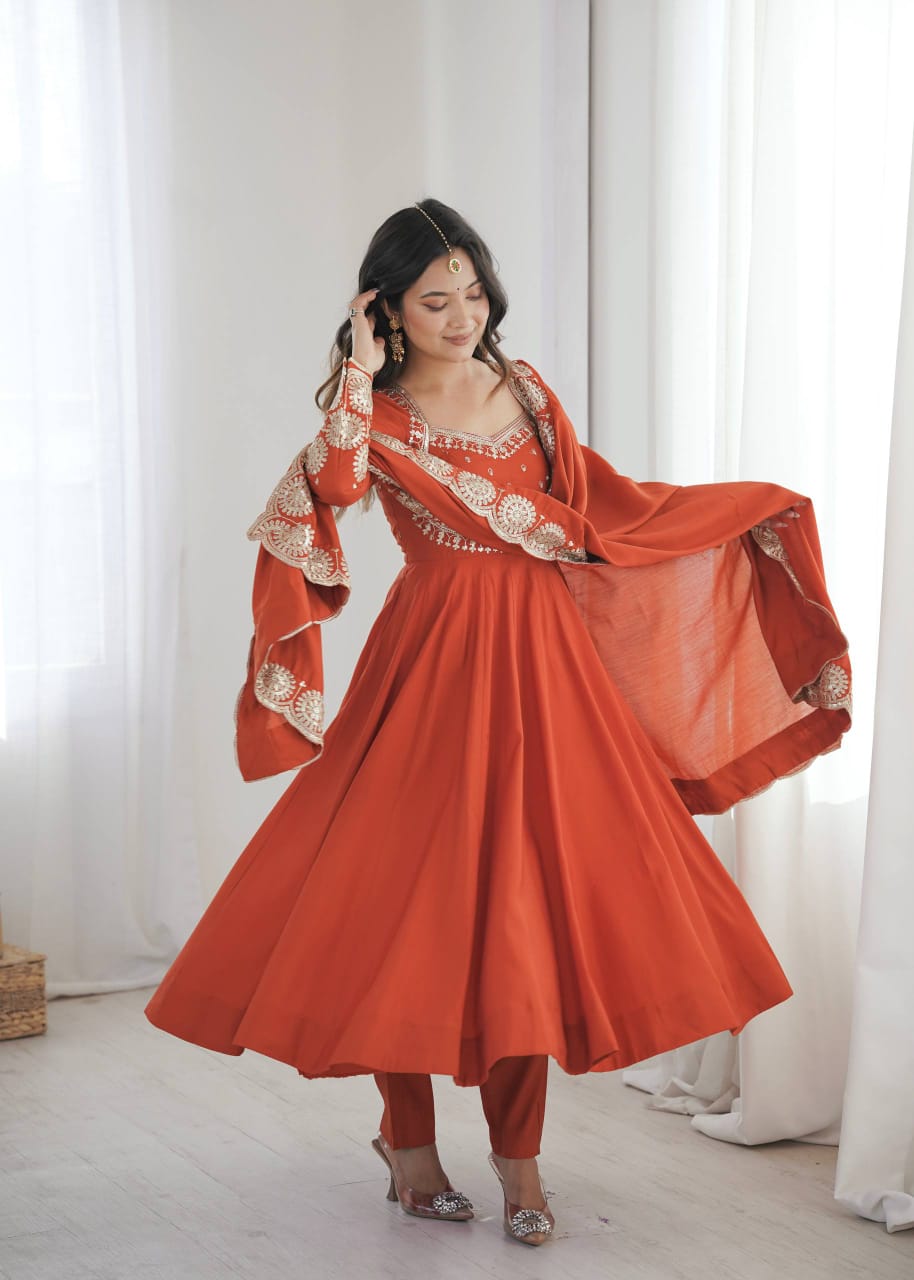 Festive & Wedding Wear Embroidered Anarkali Set